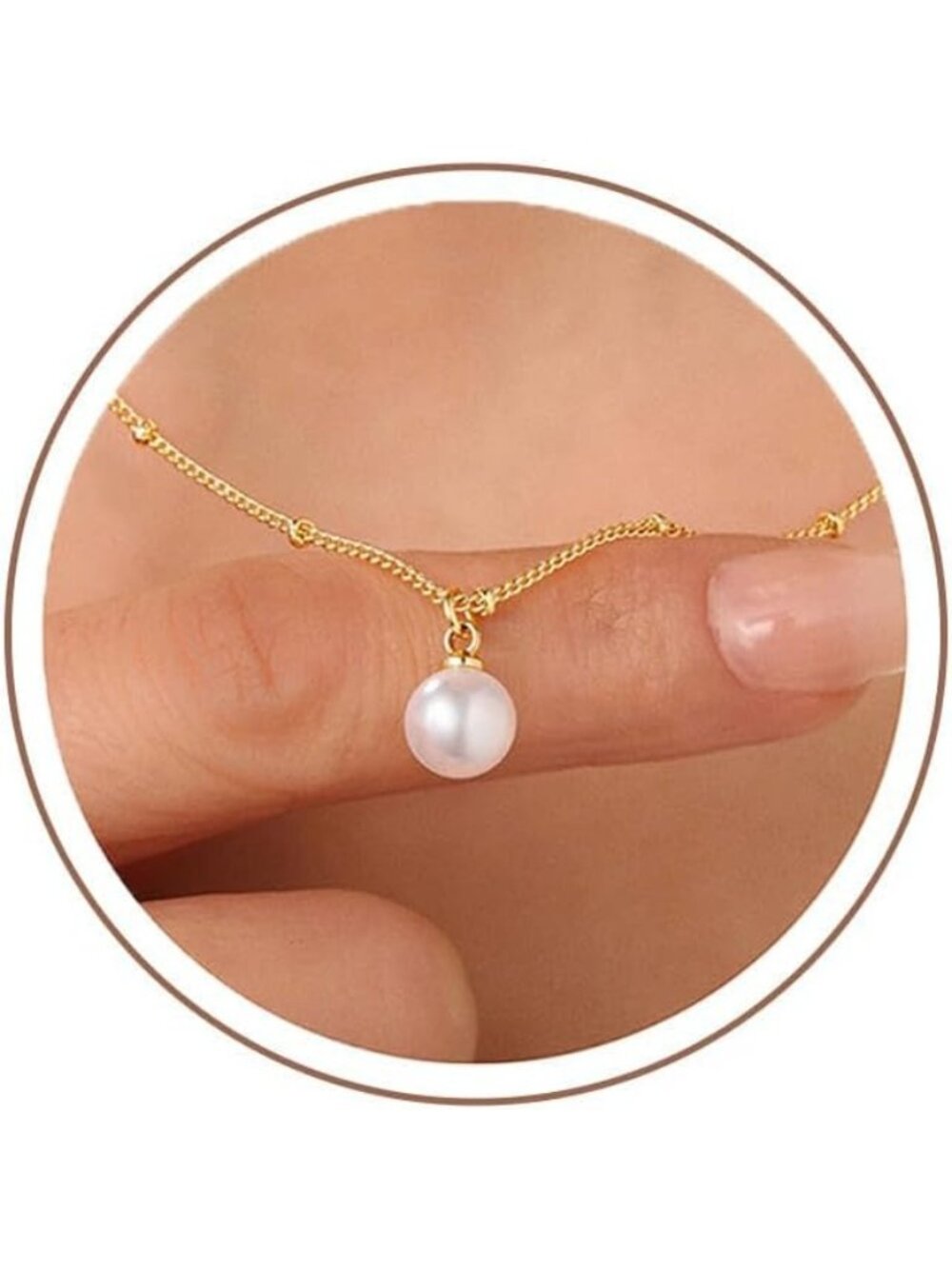 Women's Single Pendant Gold Plated 14 Dainty Choker Pendant Elegant Necklace